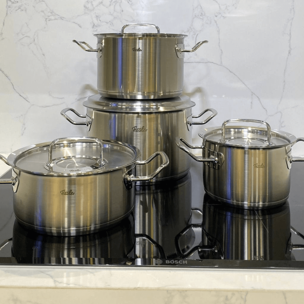 Bộ nồi Fissler Profi 5 món kèm chảo inox Profi 24/28cm made in Germany