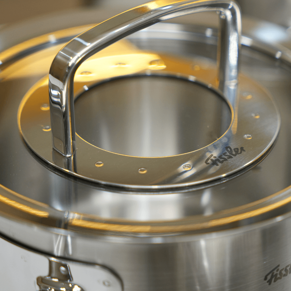 Bộ nồi Fissler Profi 6 món kèm quánh và chảo inox Profi 2 quai made in Germany