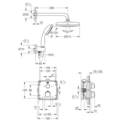 Sen âm tường Grohe 34729000 bát tròn