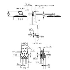 Sen âm tường Grohe 34874000 bát tròn