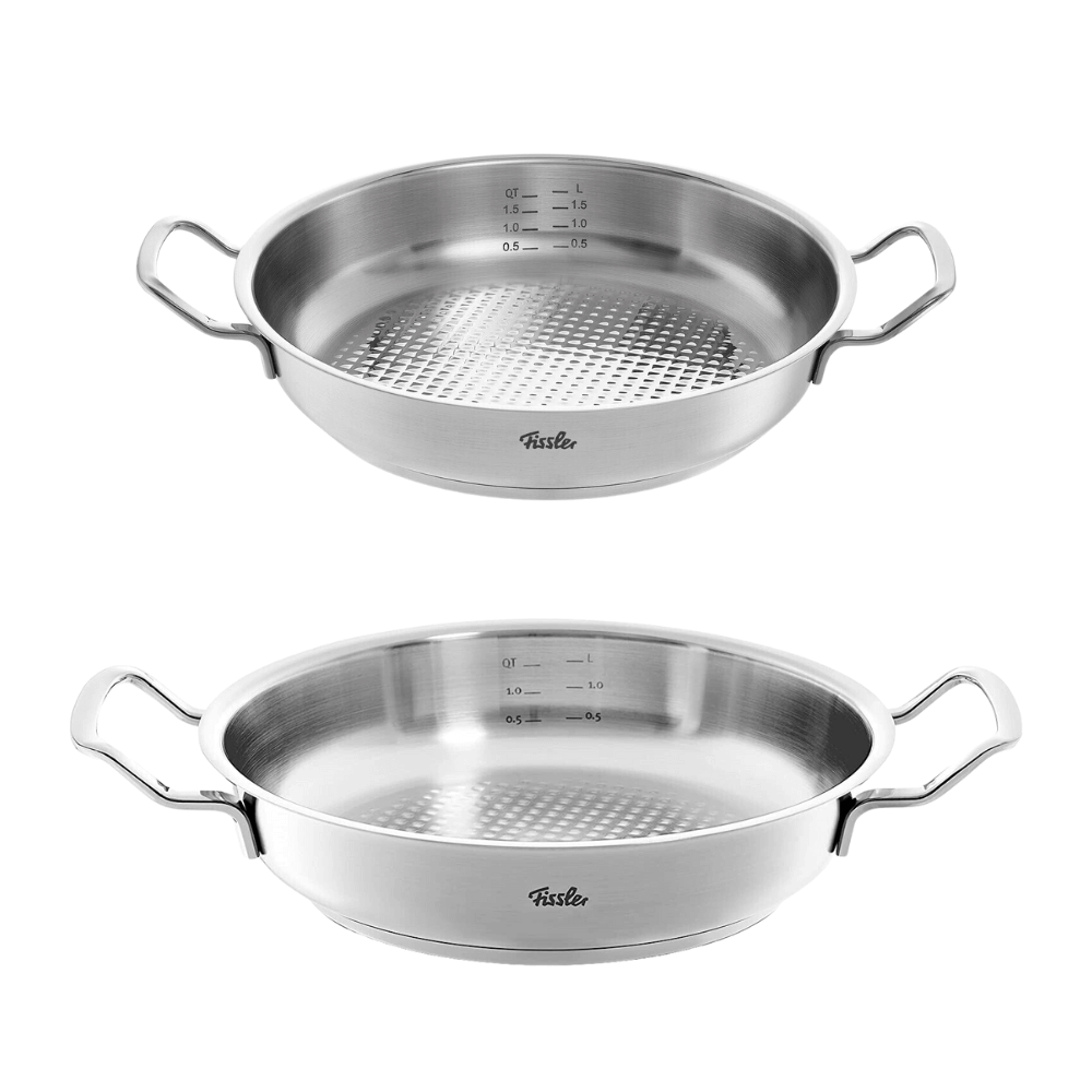 Bộ nồi Fissler Profi 5 món kèm chảo inox 2 quai Profi 24/28cm made in Germany