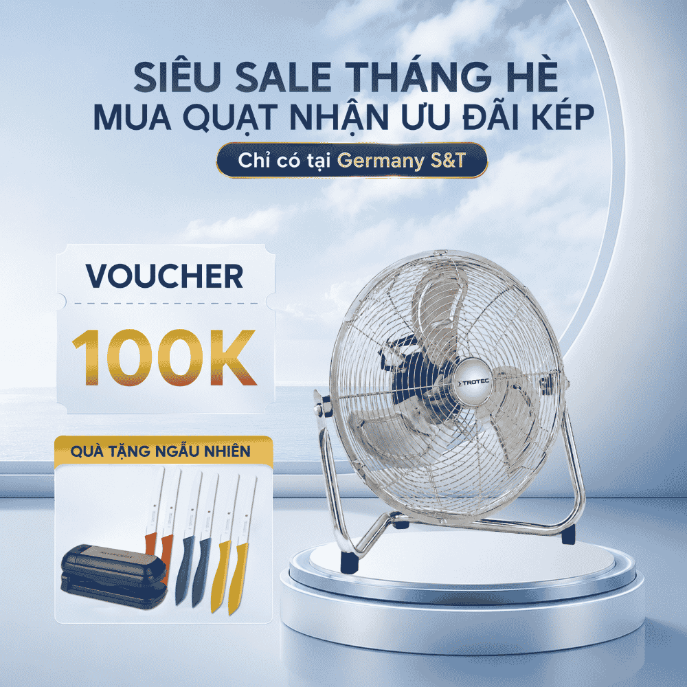 Quạt sàn Trotec TVM14 màu inox 35cm