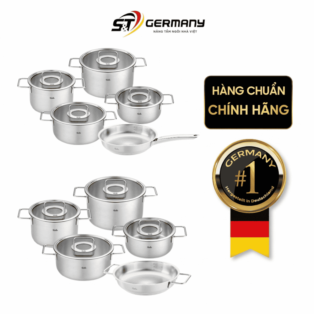 Bộ nồi Fissler Pure Collection 5 món vung kính kèm chảo made in Germany