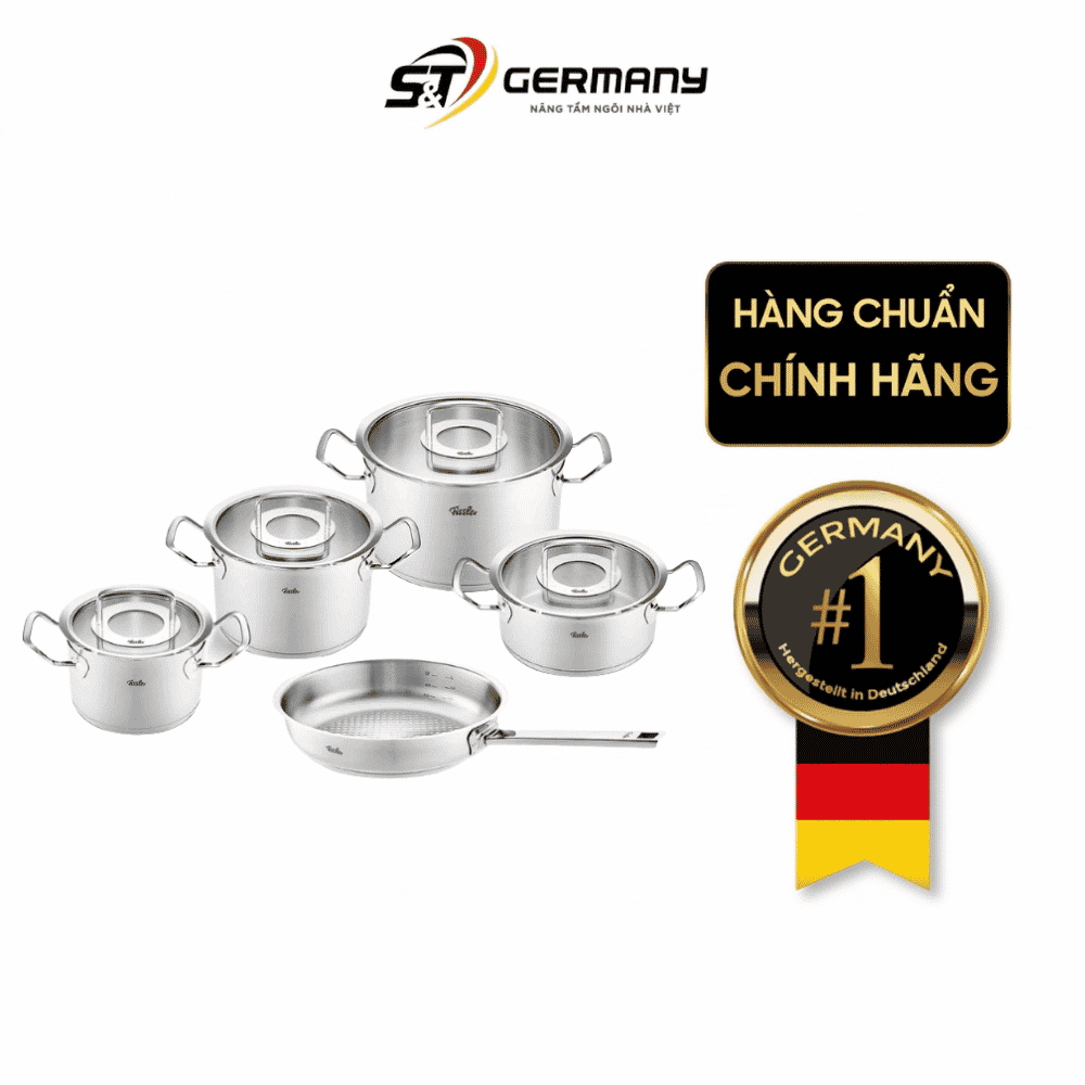 Bộ nồi Fissler Profi 5 món kèm chảo inox Profi 24/28cm made in Germany