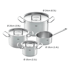 Bộ nồi Fissler RHEIN 4 món vung thép kèm quánh