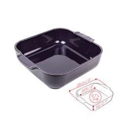 Khay nướng vuông gốm Peugeot Appolia 61050 28cm màu tím Eggplant