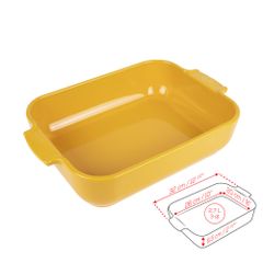 Khay nướng chữ nhật gốm Peugeot Appolia 61432 32cm màu vàng Saffron