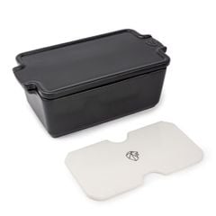 Khuôn nướng terrine/pate gốm Peugeot Appolia 61715 20cm 650ml màu đen Slate có tấm nén