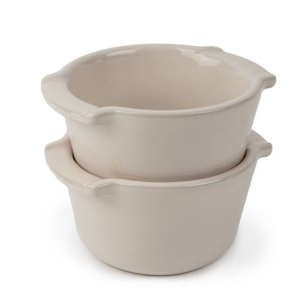 Bộ 2 khuôn nướng ramekin gốm Peugeot Appolia 61869 11cm màu trắng sữa Ecru