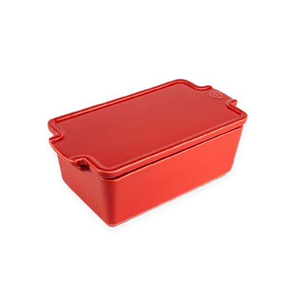Khuôn nướng terrine/pate gốm Peugeot Appolia 60435 20cm 650ml màu đỏ
