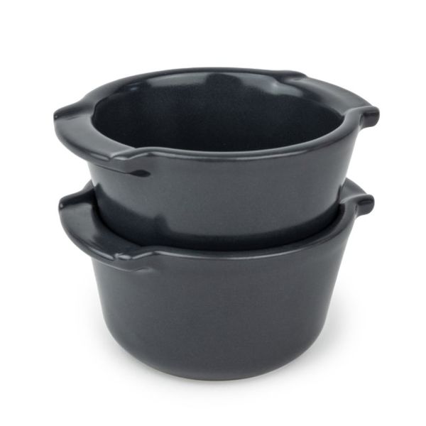 Bộ 2 khuôn nướng ramekin gốm Peugeot Appolia 61876 11cm màu đen xám Slate
