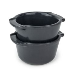 Bộ 2 khuôn nướng ramekin gốm Peugeot Appolia 61876 11cm màu đen xám Slate