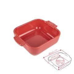 Khay nướng vuông gốm Peugeot Appolia 61821 18cm màu đỏ - không vỏ