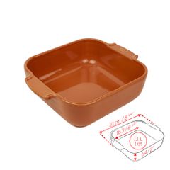 Khay nướng vuông gốm Peugeot Appolia 61128 21cm màu cam đất Terracotta
