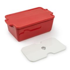 Khuôn nướng terrine/pate gốm Peugeot Appolia 61708 20cm 650ml màu đỏ có tấm nén