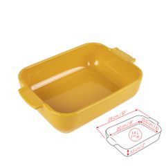 Khay nướng chữ nhật gốm Peugeot Appolia 61449 25cm màu vàng Saffron