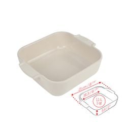 Khay nướng vuông gốm Peugeot Appolia 60206 21cm màu trắng sữa Ercu