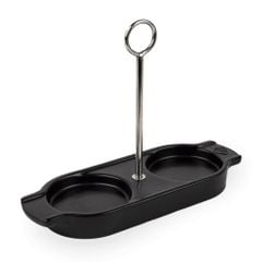Khay đựng cối xay tiêu muối có tay cầm Peugeot Linéa Ceramic 44527 16cm màu đen Satin