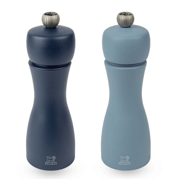 Set cối xay tiêu muối thủ công Peugeot Tahiti Duo 2/42967 15cm màu xanh lam & xanh dương