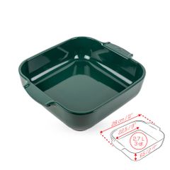 Khay nướng vuông gốm Peugeot Appolia 62125 28cm màu xanh lá Green Forest