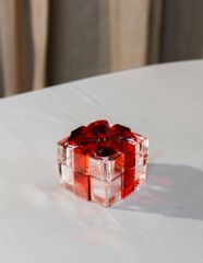 Thố pha lê Doza đỏ 7.2cm Crystal Bohemia