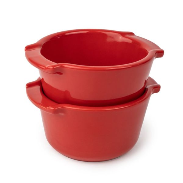 Bộ 2 khuôn nướng ramekin gốm Peugeot Appolia 61852 11cm màu đỏ