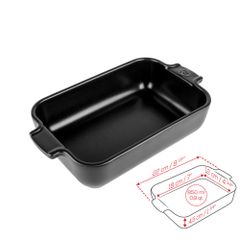 Khay nướng chữ nhật gốm Peugeot Appolia 61807 22cm màu đen Satin