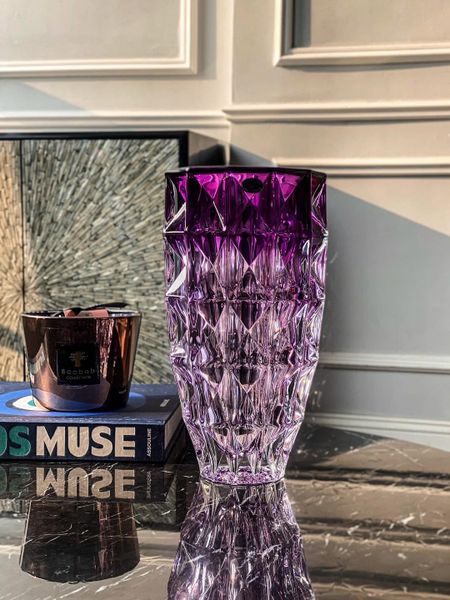 Lọ hoa kim cương Purple Ombre 28cm Crystal Bohemia