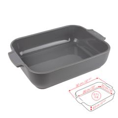 Khay nướng chữ nhật gốm Peugeot Appolia 61913 32cm màu xám nhạt Light Grey
