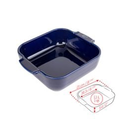 Khay nướng vuông gốm Peugeot Appolia 60237 21cm xanh dương Deep Blue