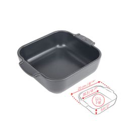 Khay nướng vuông gốm Peugeot Appolia 60220 21cm màu đen Slate
