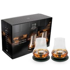 Bộ 2 ly rượu whisky kèm 2 đế làm lạnh Peugeot 266196 màu xám