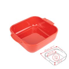 Khay nướng vuông gốm Peugeot Appolia 60213 21cm màu đỏ