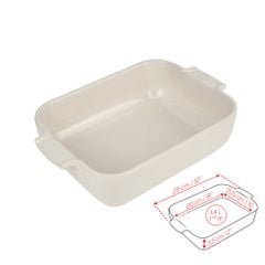 Khay nướng chữ nhật gốm Peugeot Appolia 60084 25cm màu trắng sữa Ercu