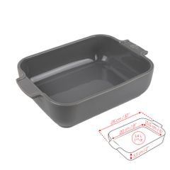 Khay nướng chữ nhật gốm Peugeot Appolia 61890 25cm màu xám nhạt Light Grey