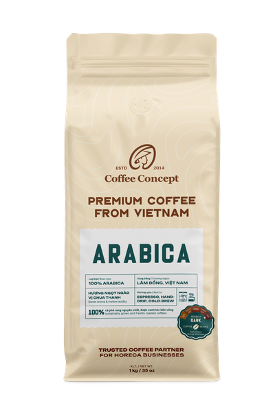  Cà phê rang Arabica | Dark 1000Gr - Hạt 
