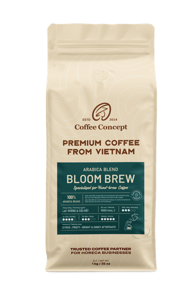  Cà phê rang Arabica | Bloom Brew 1000Gr - Hạt 