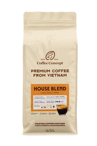  Cà phê rang Pha Máy - Espresso Blend | House Blend 1000Gr - Hạt 