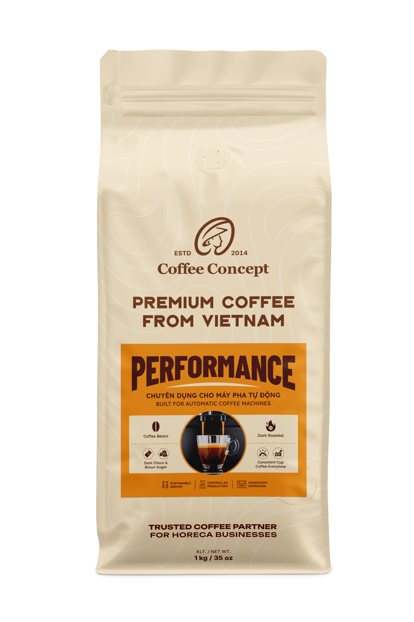  Cà phê rang Pha Máy - Espresso Blend | Performance Blend 1000Gr - Hạt 