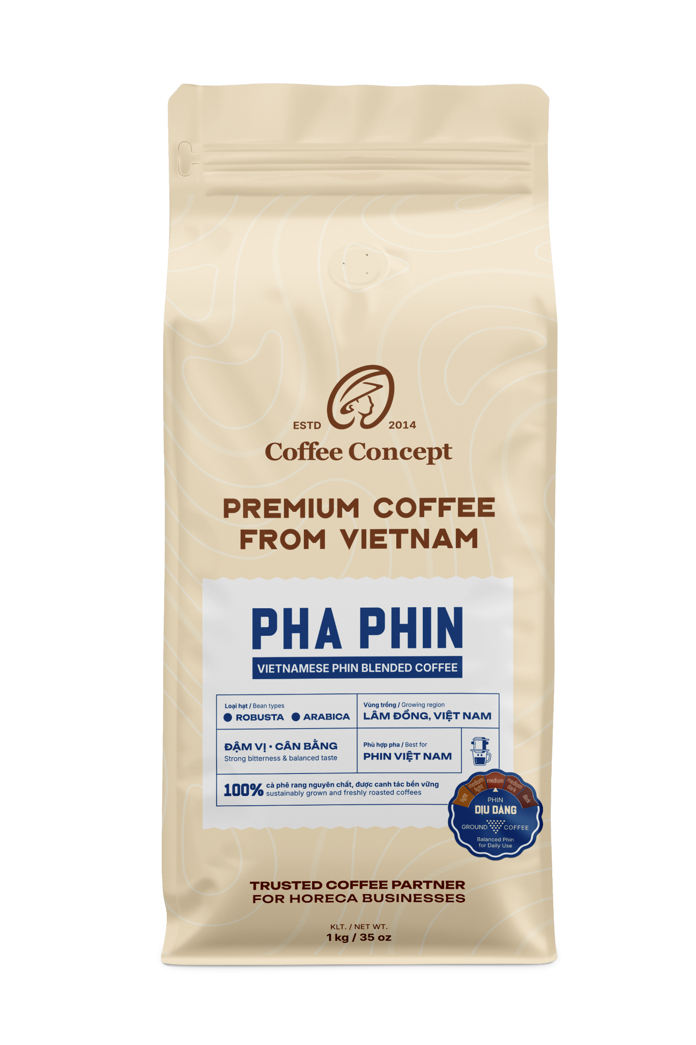  Cà phê rang Specialty Phin Blend | Dịu Dàng 1000Gr - Xay 