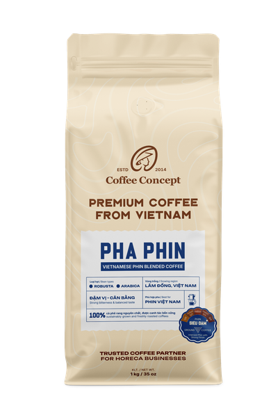  Cà phê rang Pha Phin - Phin Blend | Siêu Đậm 1000Gr - Xay 