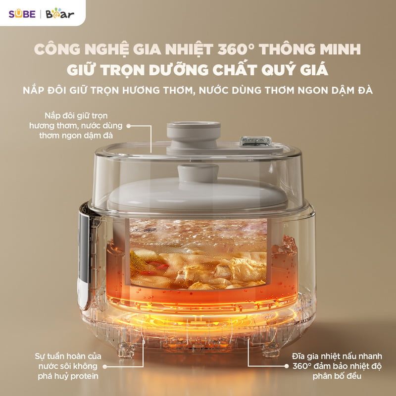  Nồi Nấu Chậm Bear 2.5L SC-5H25M34 