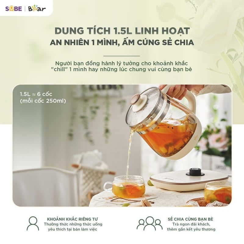  Máy Pha Trà Bear 1.5L HK-5H15L96 