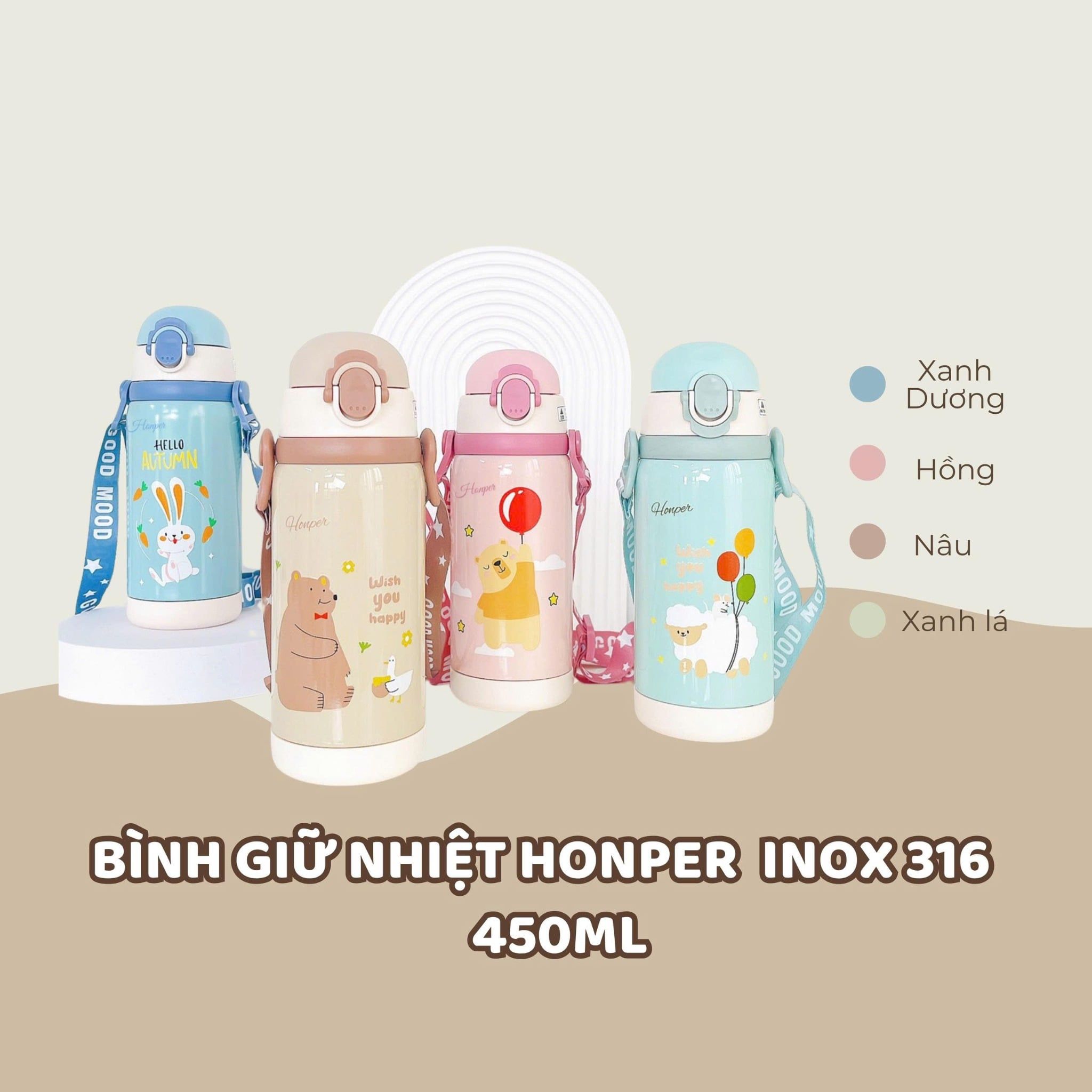  Bình Giữ Nhiệt Honper 450ml HP118 