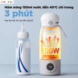  Bình Đun Và Hâm Nước Pha Sữa Di Động Mini Bear 500ml BKL-055EJ 