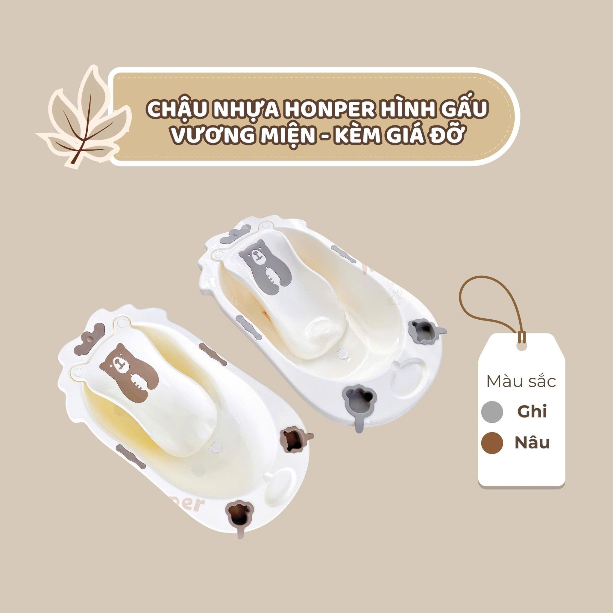  Chậu Nhựa Honper Hình Gấu Vương Miện HP132 Kèm Giá Đỡ 