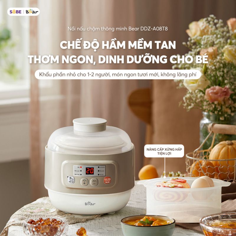  Nồi Nấu Chậm Bear 0.8L DDZ-A08T8 
