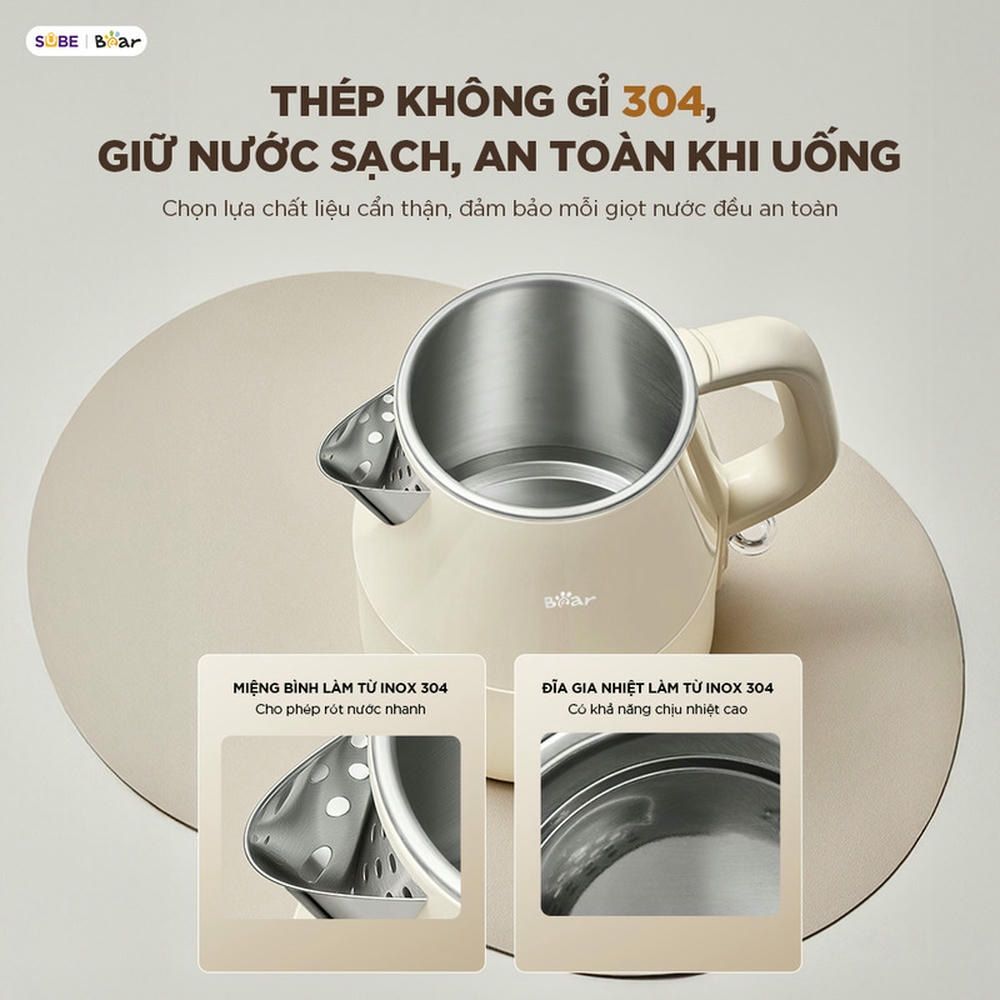  Ấm Siêu Tốc Bear 1.5L EB-5H15D 