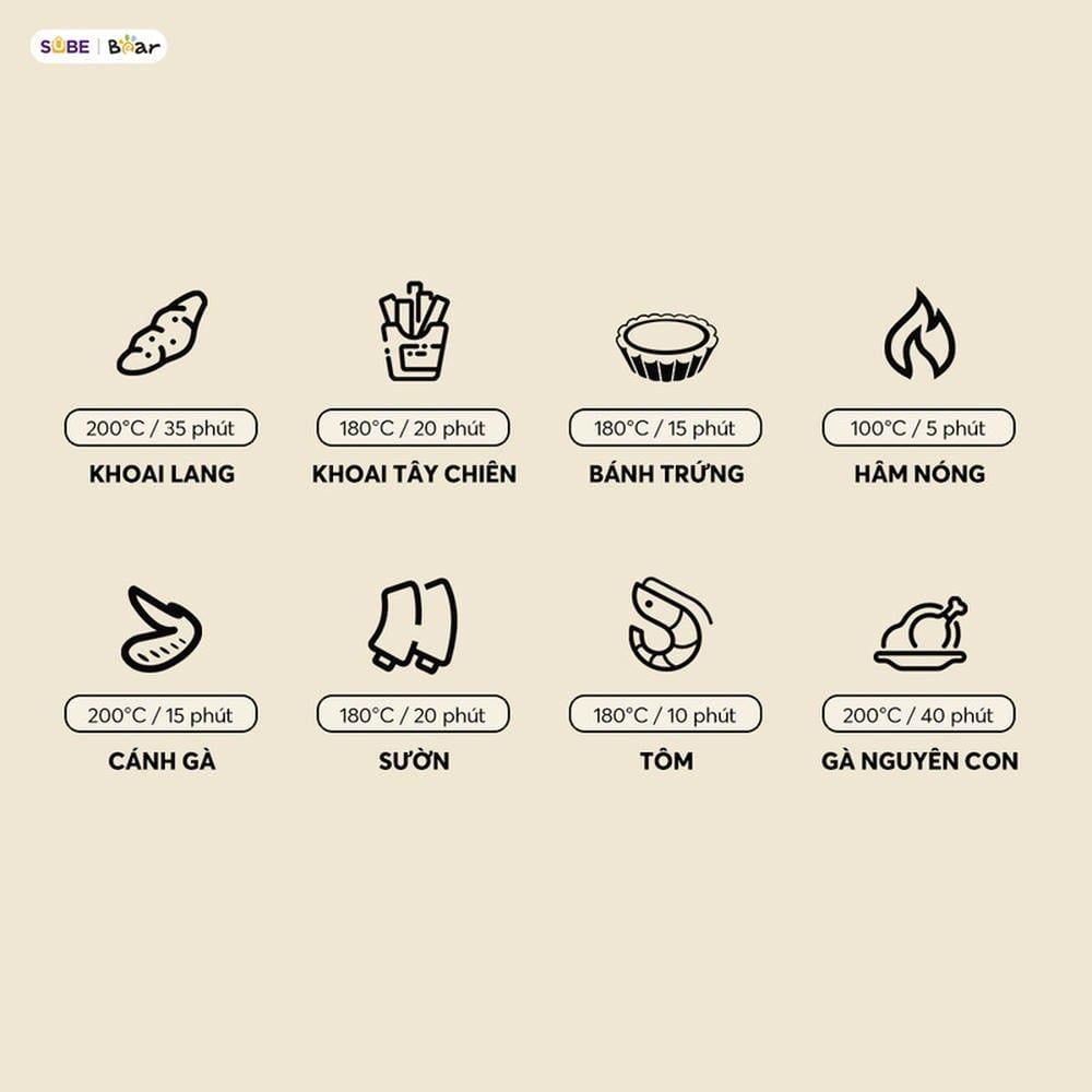  Nồi Chiên Không Dầu Bear 6L AF-5H20J75 