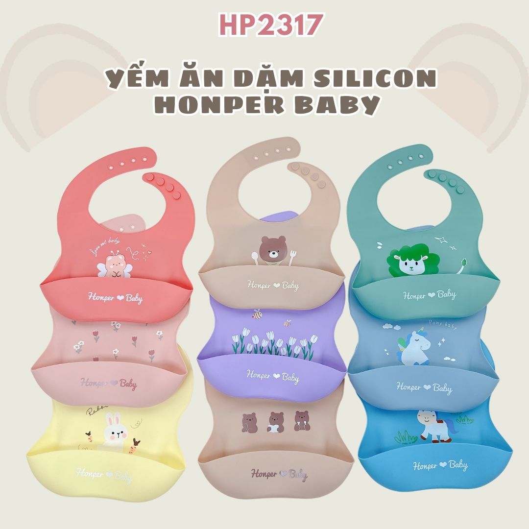  Yếm Ăn Dặm Silicon Honper Baby HP2317 